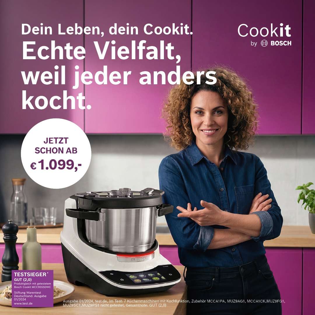 Cookit4you 11 Den Cookit von Bosch gibt es in schwarz oder weiß.
