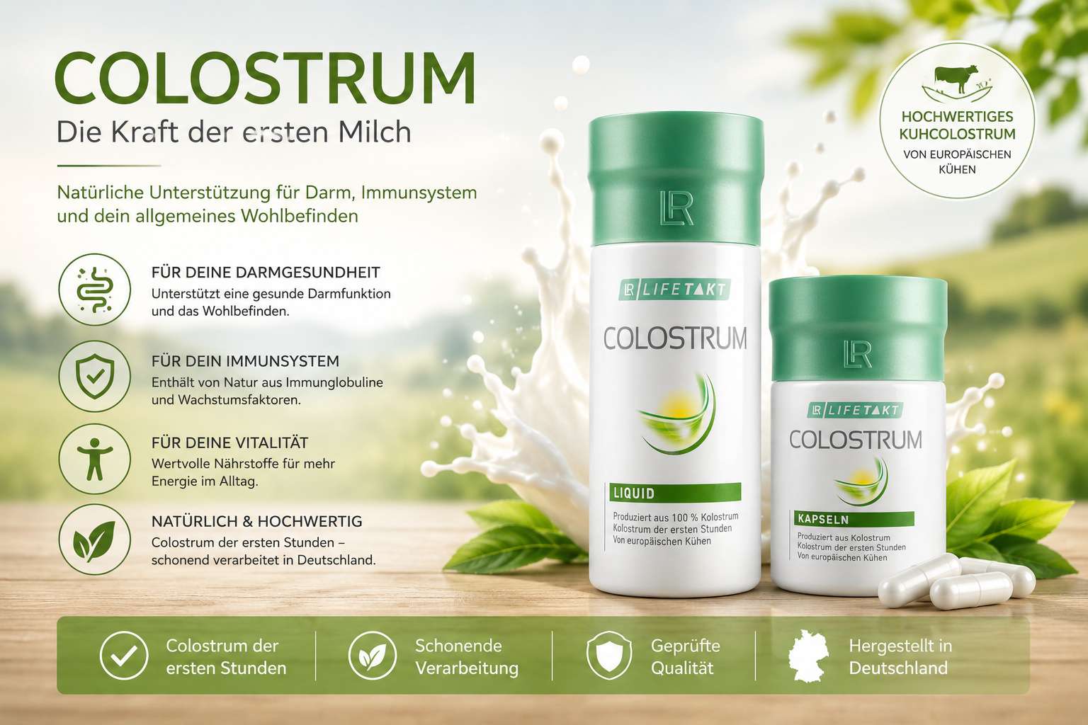 Colostrum Liquid und Kapseln von LR