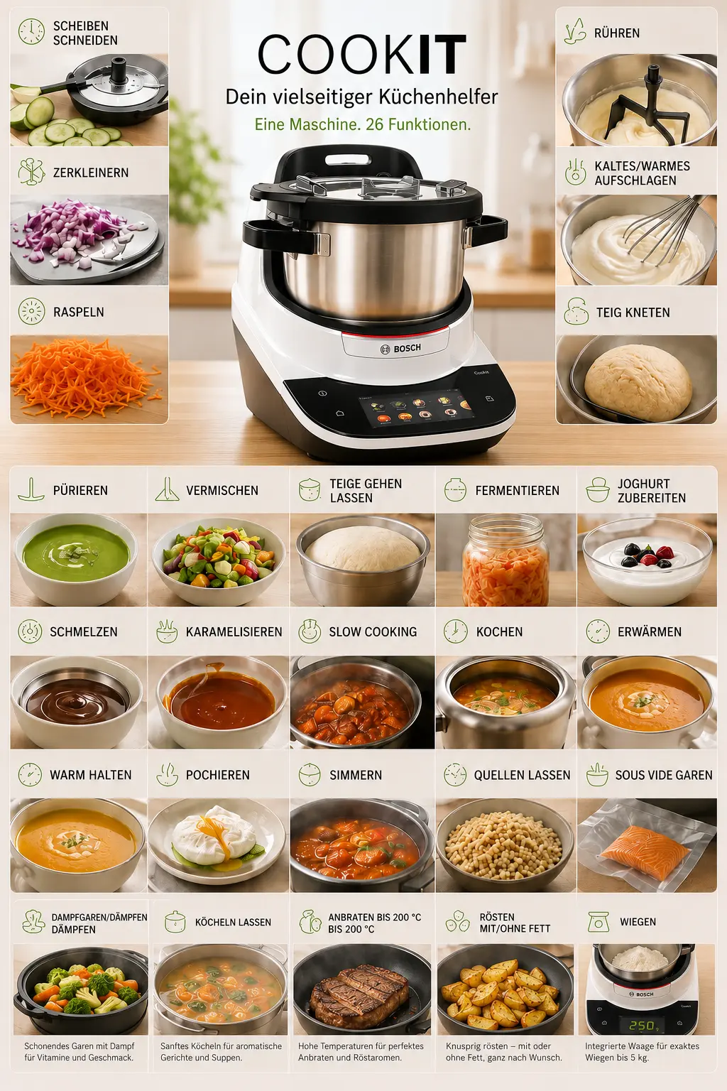 Welche Funktionen deckt der Cookit ab? Übersicht