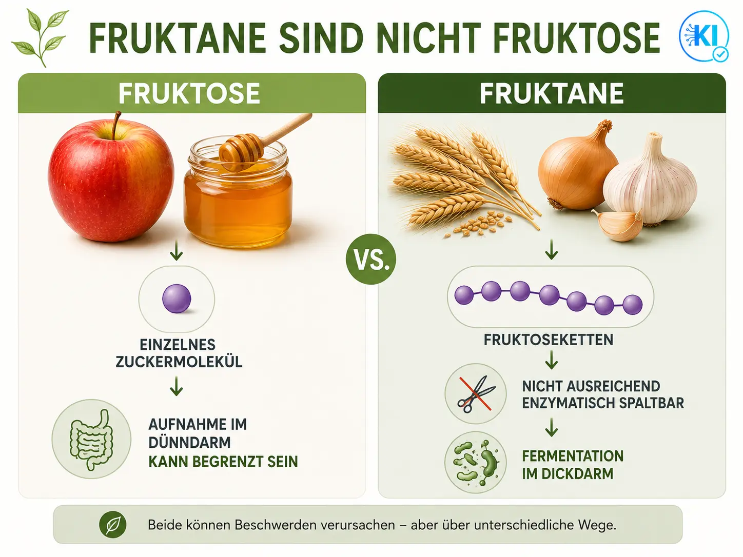 Fruktane vs. Fruktose_ Verdauungswege erklärt Wie unterscheiden sich Fruktose von Fruktanen