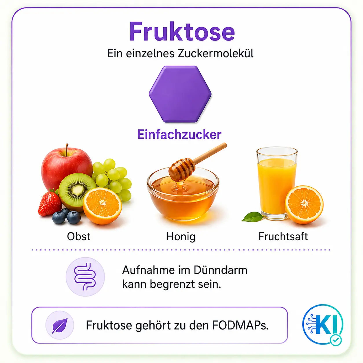Fruktose_ Einfachzucker und FODMAPs Fruktose ist ein Einfachzucker