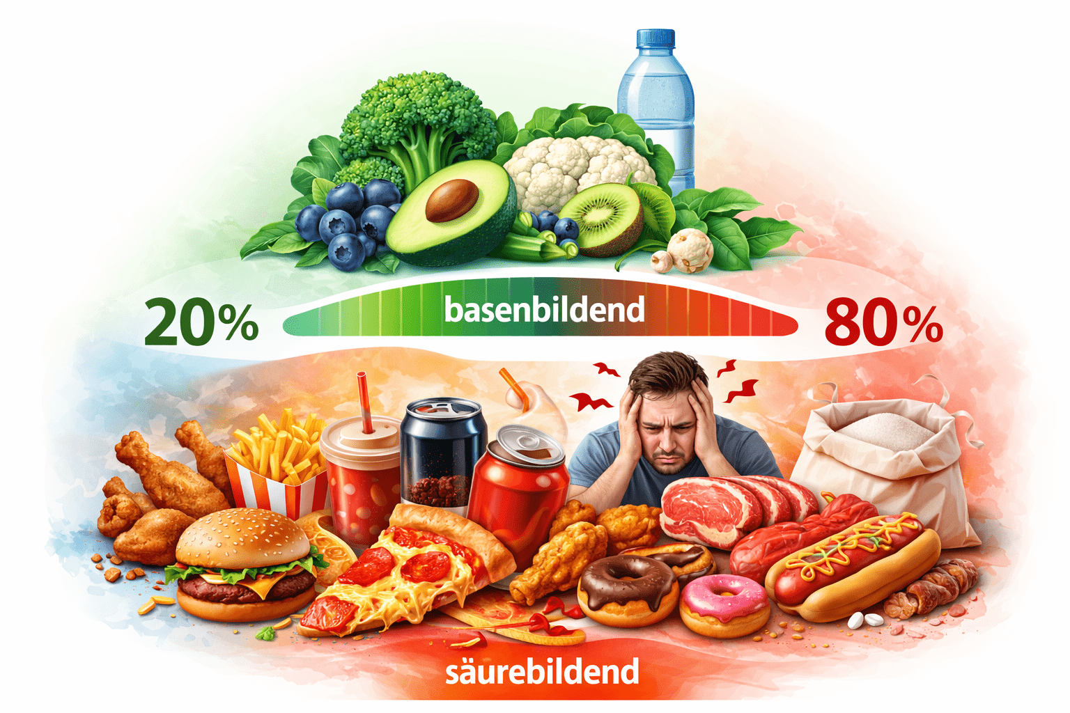 Ein Ungleichgewicht an Basen und Säuren in der Ernährung