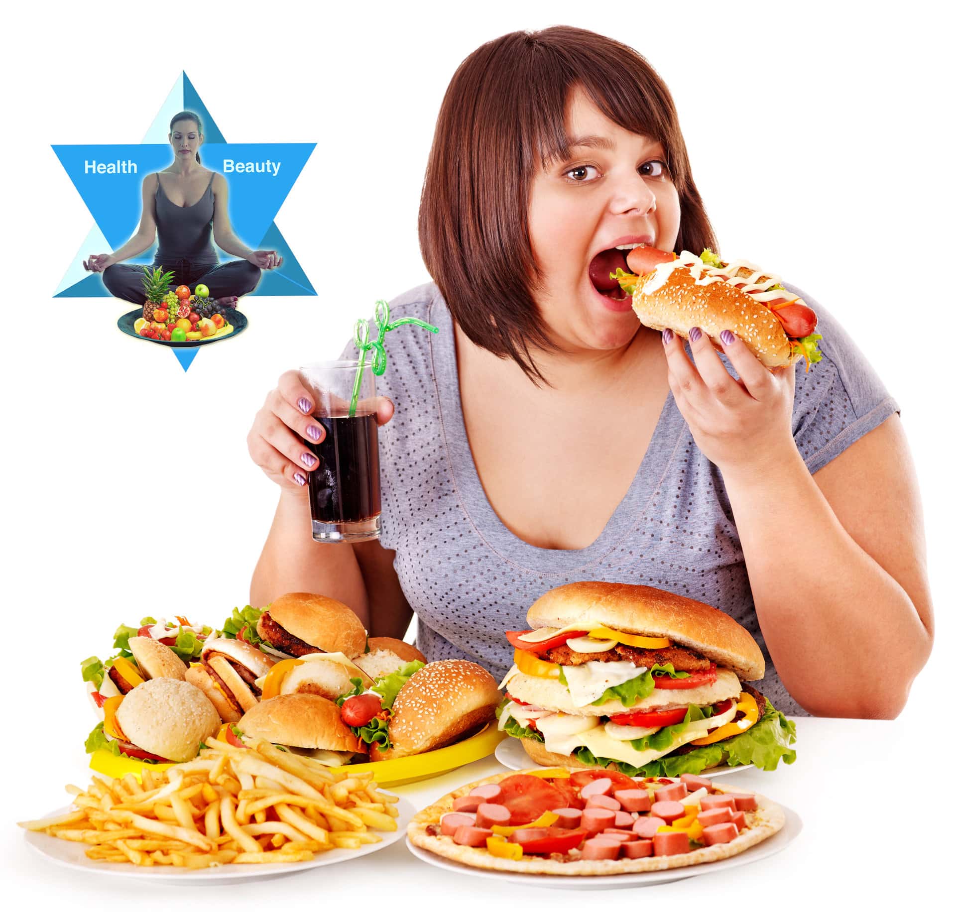 Junkfood (2) Durch eine ungesunde Ernährung wird der Stoffwechsel langsam und wir fühlen uns müde