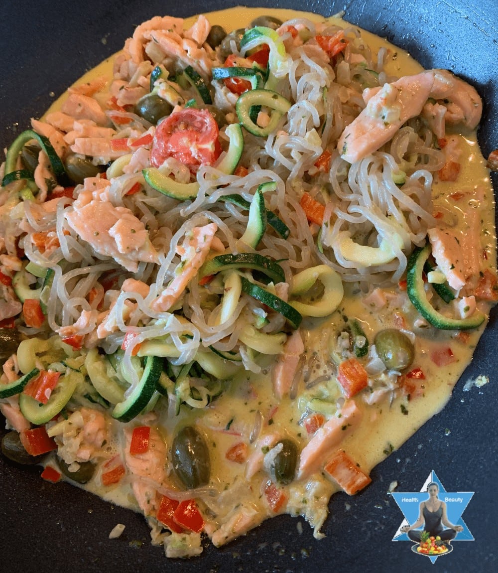 Ketogene-Lachsnudeln 4 Keto Lachs Nudeln