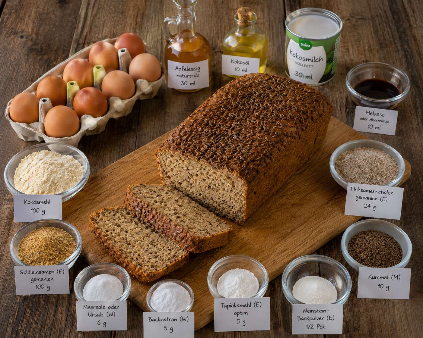 Low_Carb_Sandwichbrot Paleo Brot mit wenig Kohlenhydraten Rezept