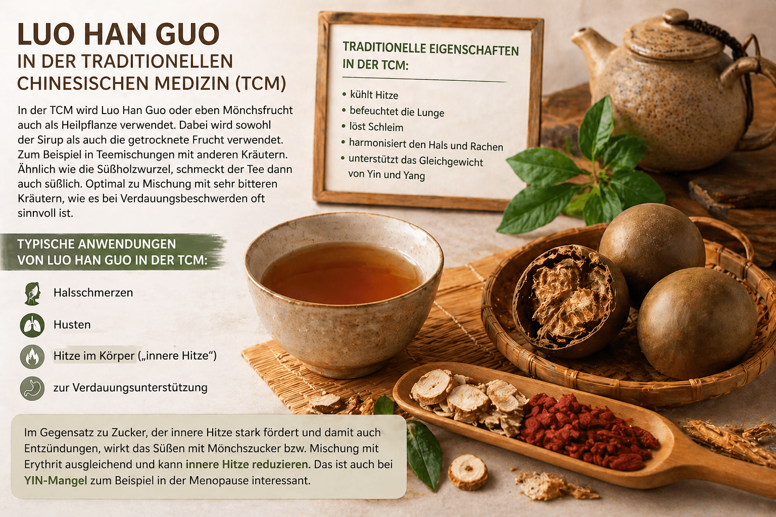 Mönchszucker Luo Han Guo in der TCM Anwendung