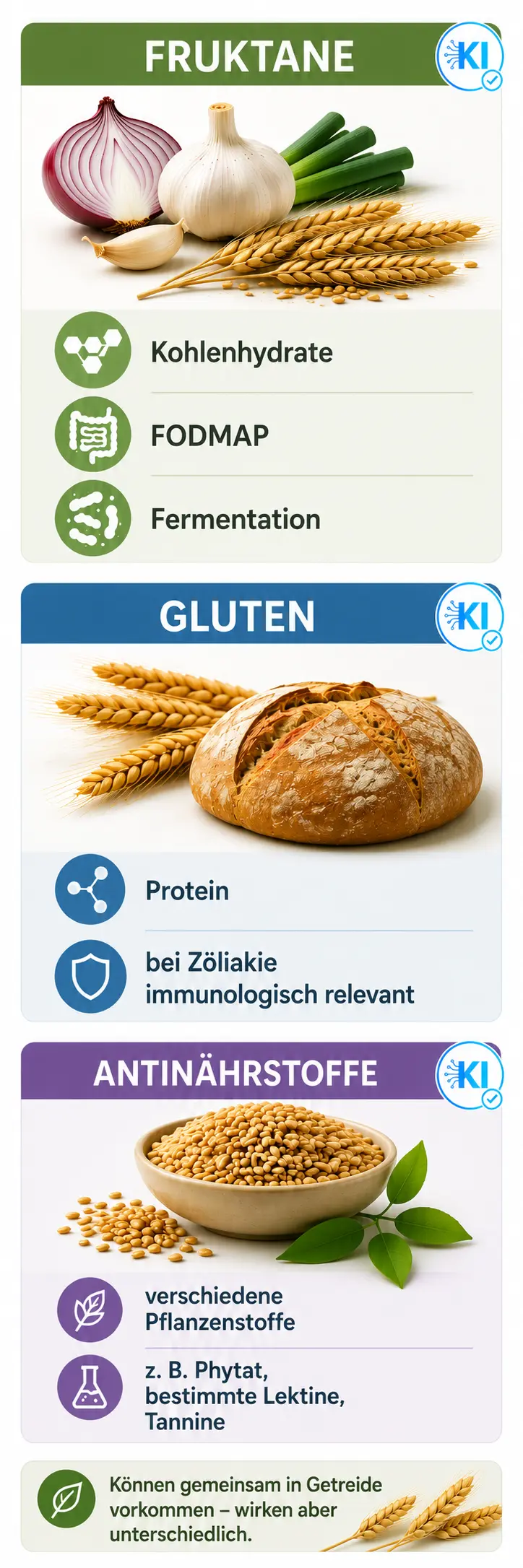 Nährstoff-Infografik_ Fruktane, Gluten und Antinährstoffe Fruktane - Gluten - Antinährstoffe