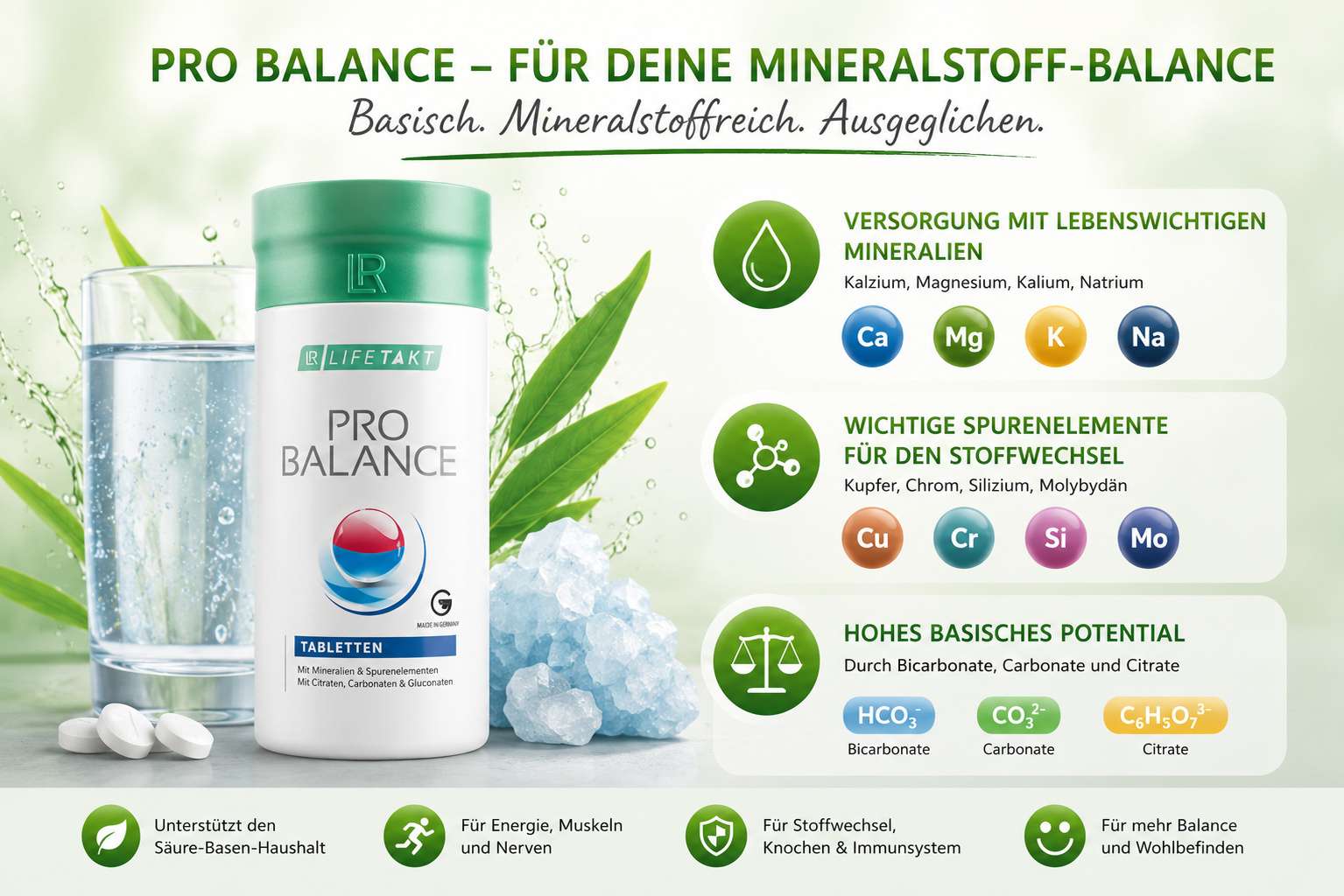 Die Darm- und Stoffwechselkur 3 Probalance Mineralstoffe und Basen gegen Übersäuerung wie Sodbrennen