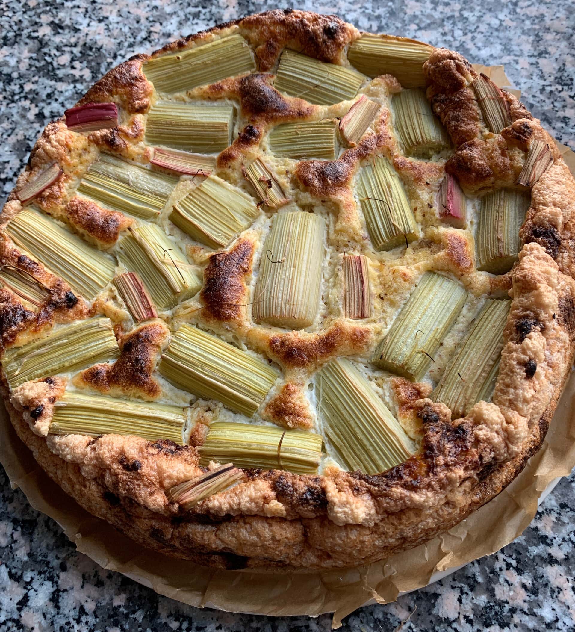 Rhabarberkuchen_Low_Carb (2) Low Carb Rhabarberkuchen mit Xylit Birkenzucker statt Zucker