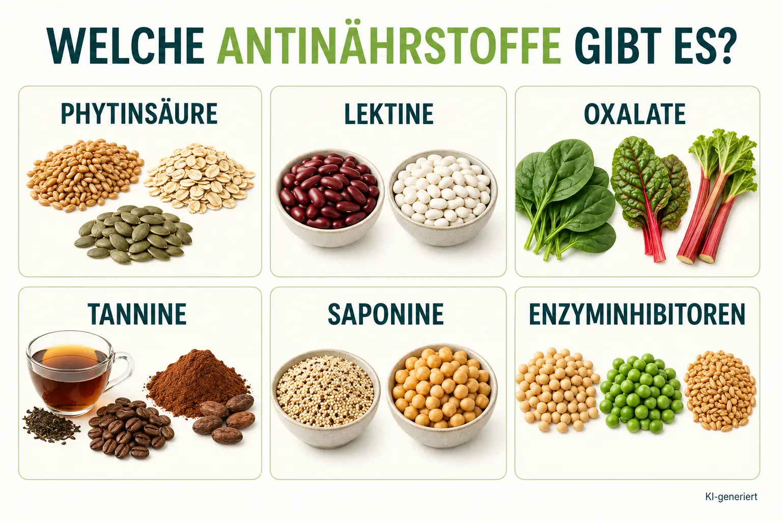 Sechs Antinährstoffgruppen im Überblick Welche Antinährstoffe gibt es?