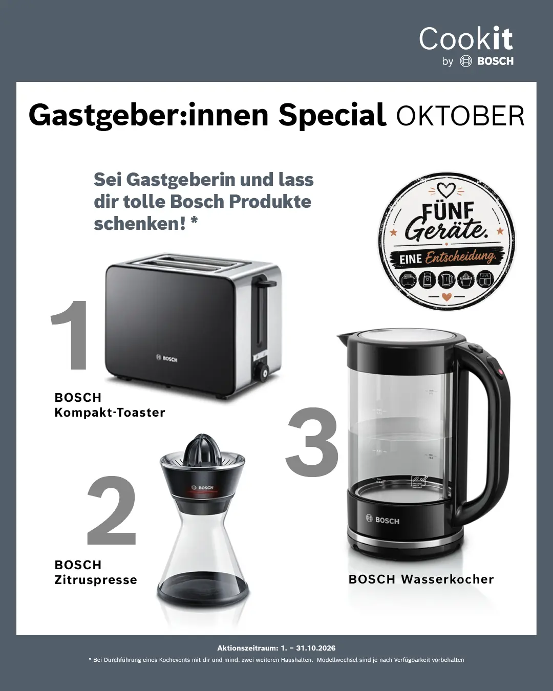 SoMe_Homeparty-BOSCH_GG_Okt_2 Toaster Zitruspresse oder Wasserkocher von Bosch GRATIS