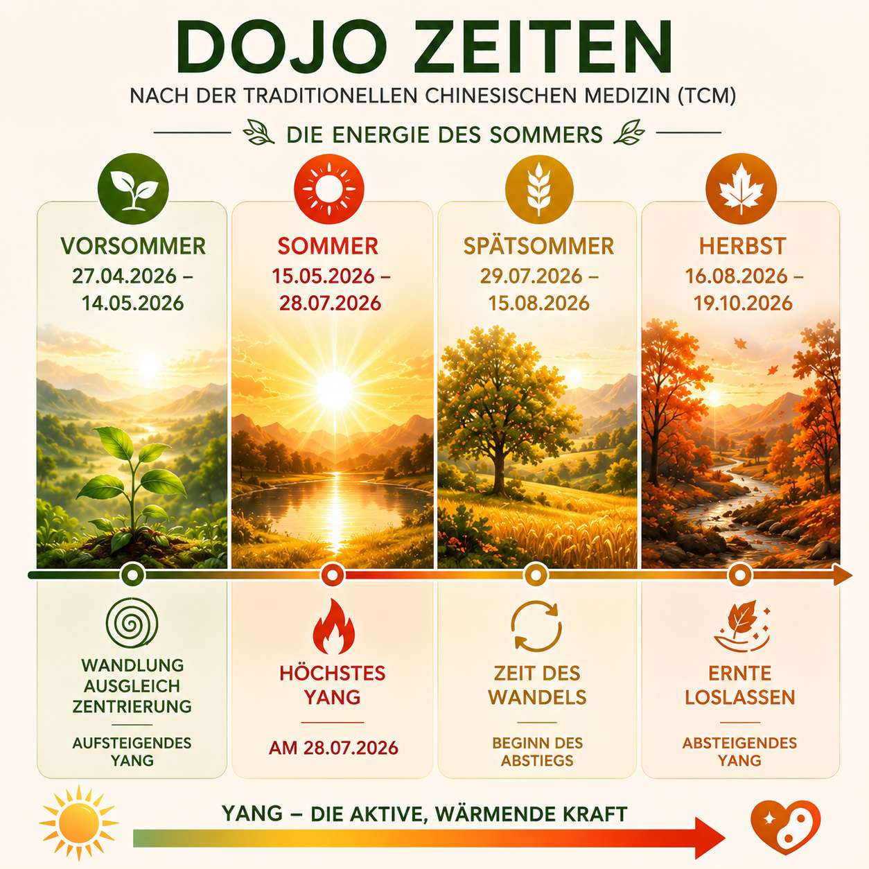 Der Sommer in der TCM - Dojokalender und höchstes YANG - Ernährung bei Hitze