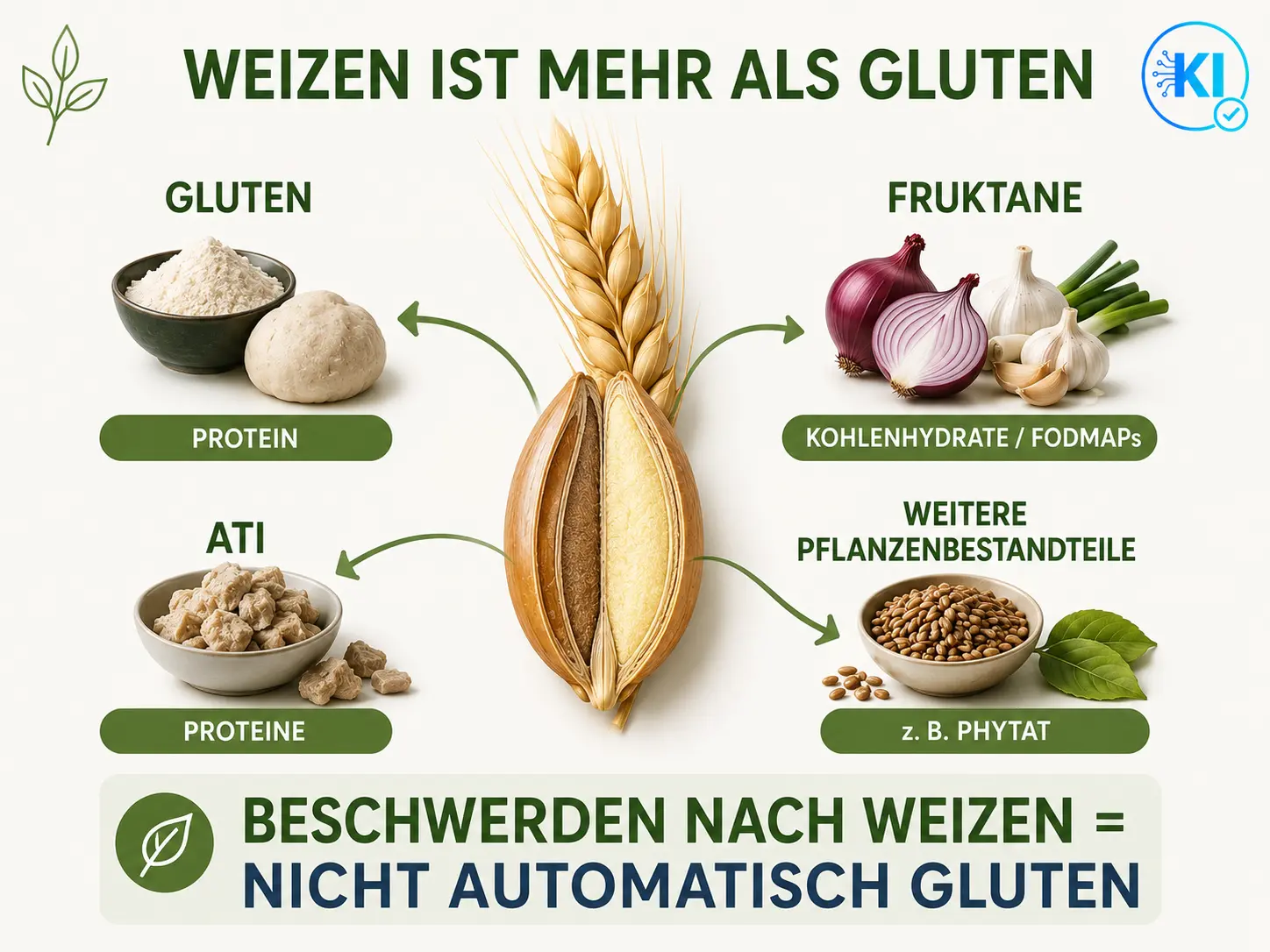 Weizen verstehen_ Gluten und mehr Weizen enthält Gluten - Fruktane ATI - Proteine