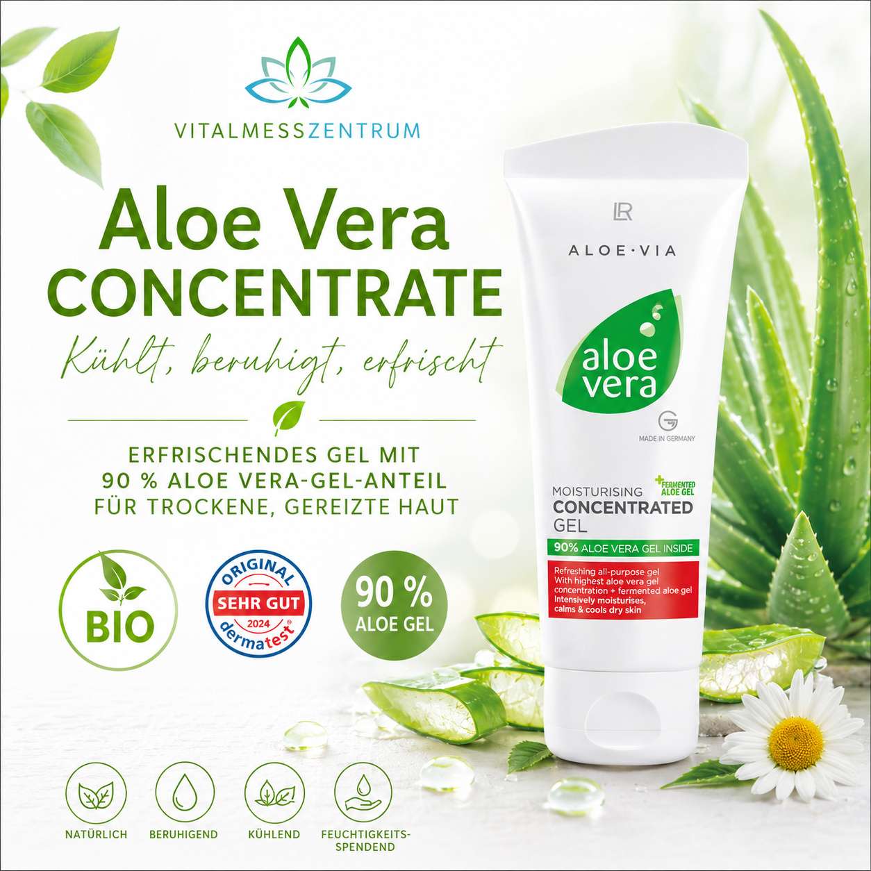 Aloe Vera Concentrate Gel mit 90 % Aloe Vera Spezialpflege