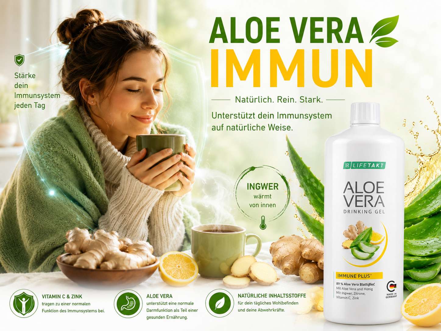 Aloe mit Ingwer wärmt im Winter und stärkt die Verdauung 