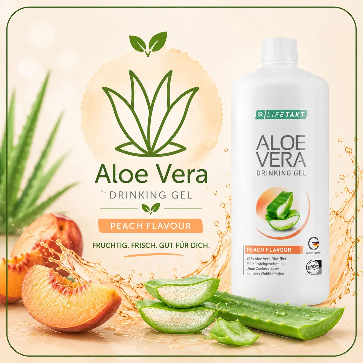 Aloe Vera Produkte 10 Aloe Vera Peach - Aloe Saft mit Pfirsich - reines Aloe Gel