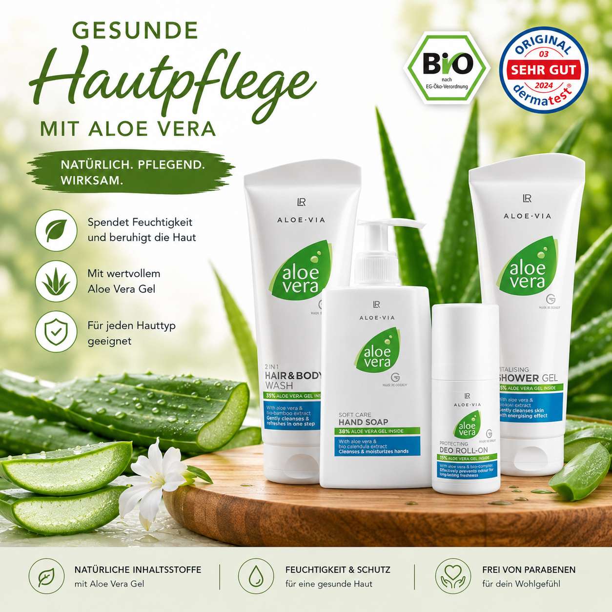 Hochwertige Bio Aloe Pflege bei trockener Haut