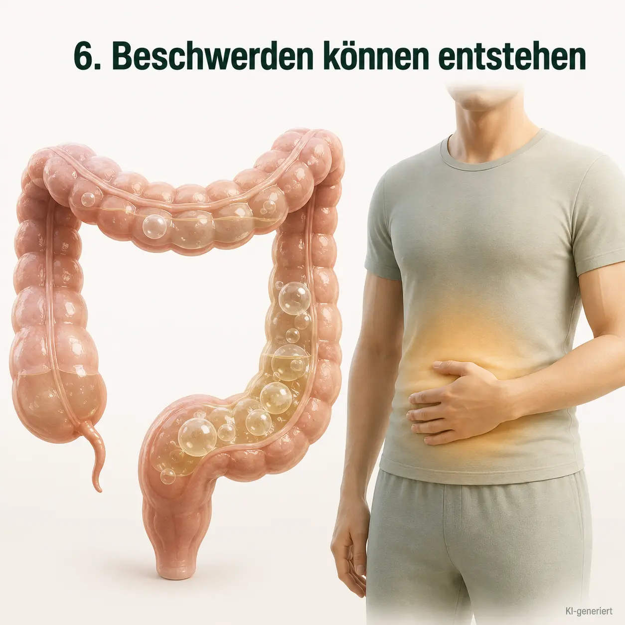fodmap6 Beschwerden wie Blähbauch und Blähungen können enttehen