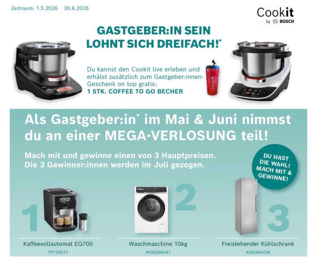 Kochvorführung Cookit Gastgeber Aktion