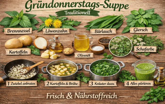 Eiweißbrot-Weizenkleie-Dinkel 8 Gründonnerstagsuppe - Wildkräutersuppe