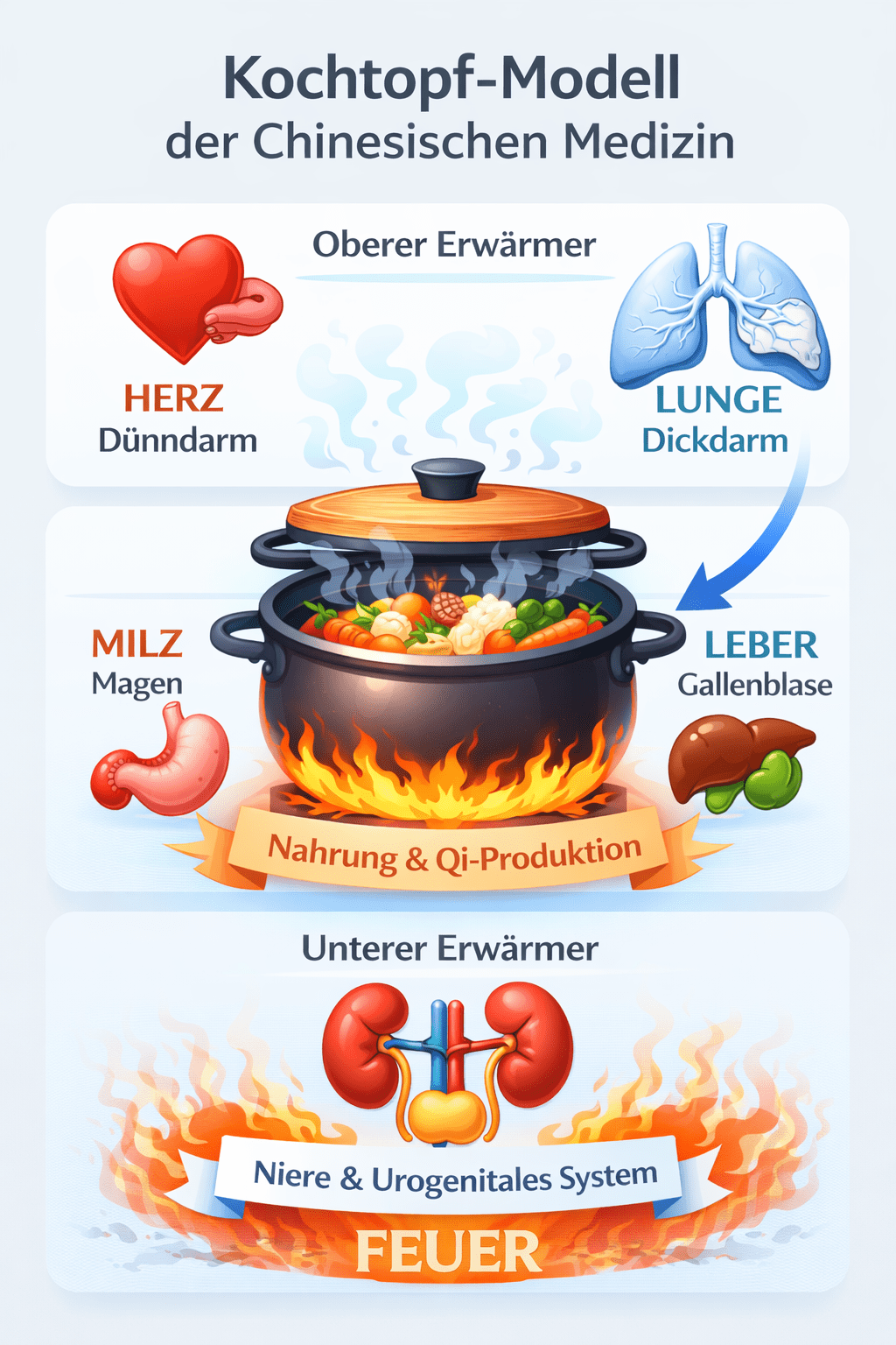 Das Kochtopf-Modell - der Dreifach-Erwärmer in der TCM