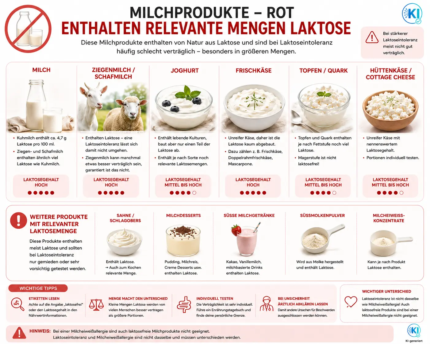 lebensmittel-viel-laktose Welche Lebensmittel enthalten viel Laktose? Übersicht