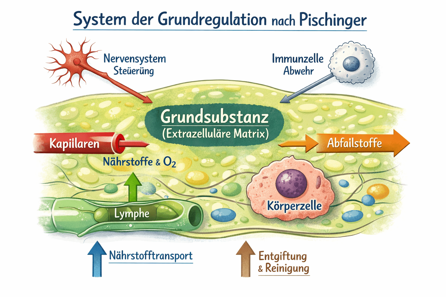 Übersäuerung in der Grundsubstanz - System der Grundregulation