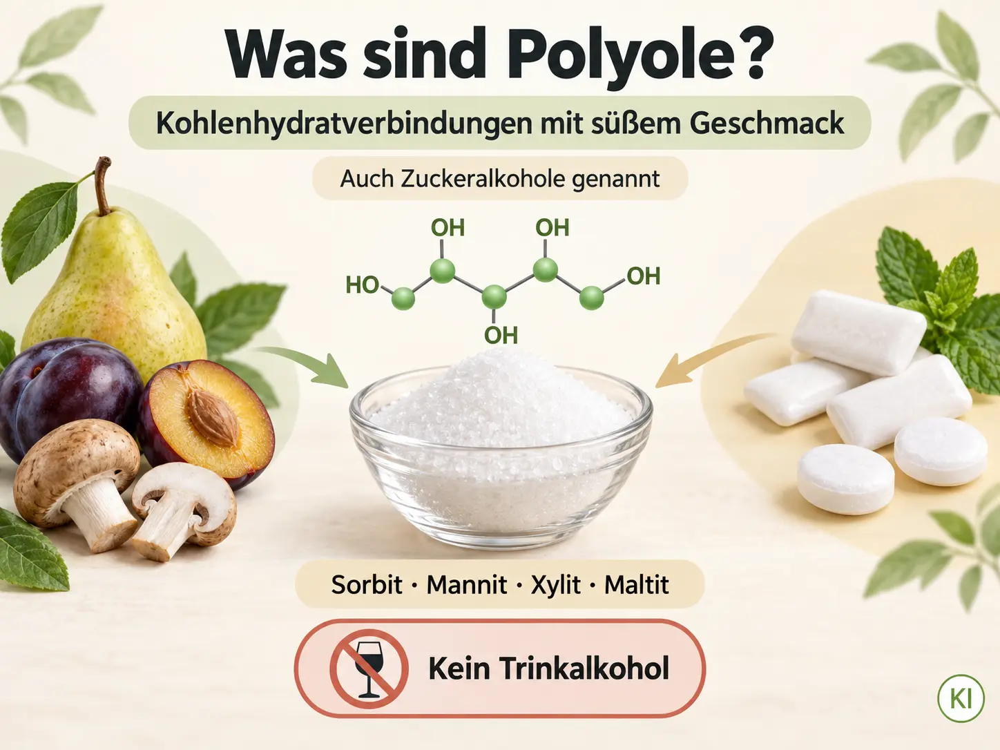 was_sind_polyole Polyole süße Kohlenhydratverbindungen Zuckeralkohole Fodmap