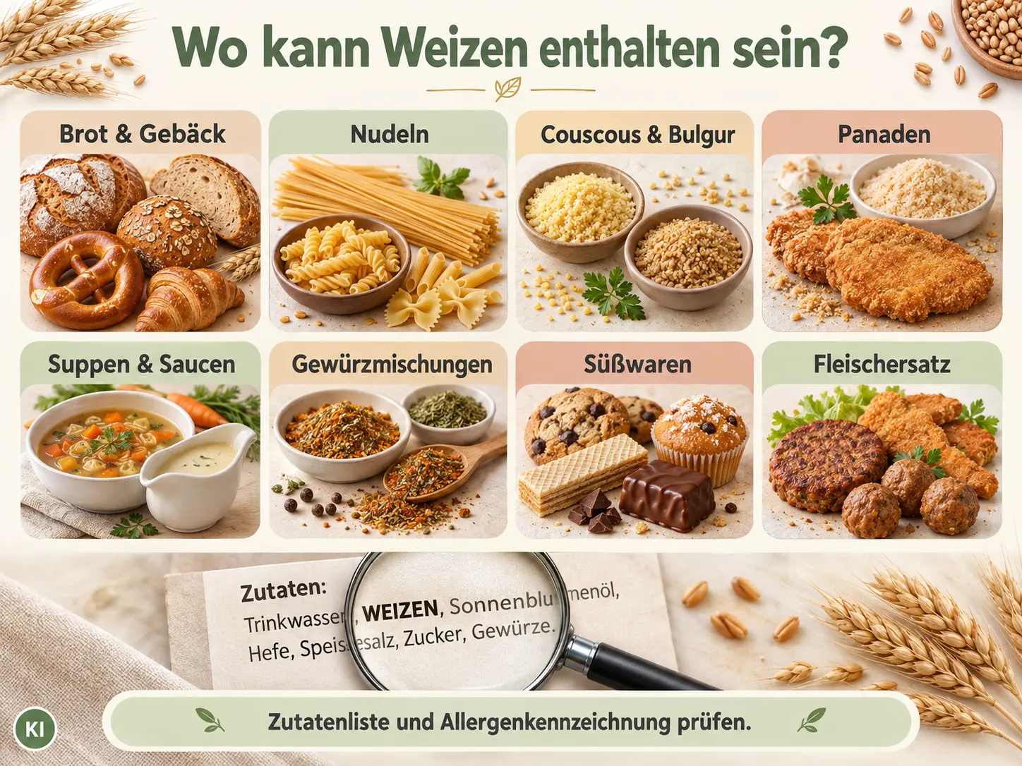 weizenalelrgie8 Worin kann Weizen enthalten sein?