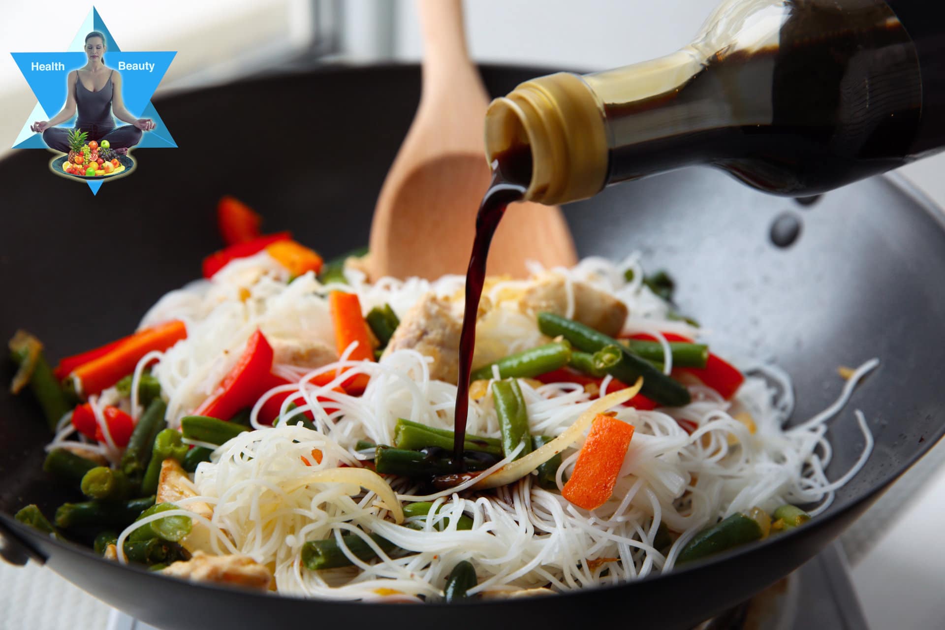wok_reisnudeln_sojasosse_gluten Gluten in Asiatischen Gerichten durch die sojasosse - eine Glutenfalle.
