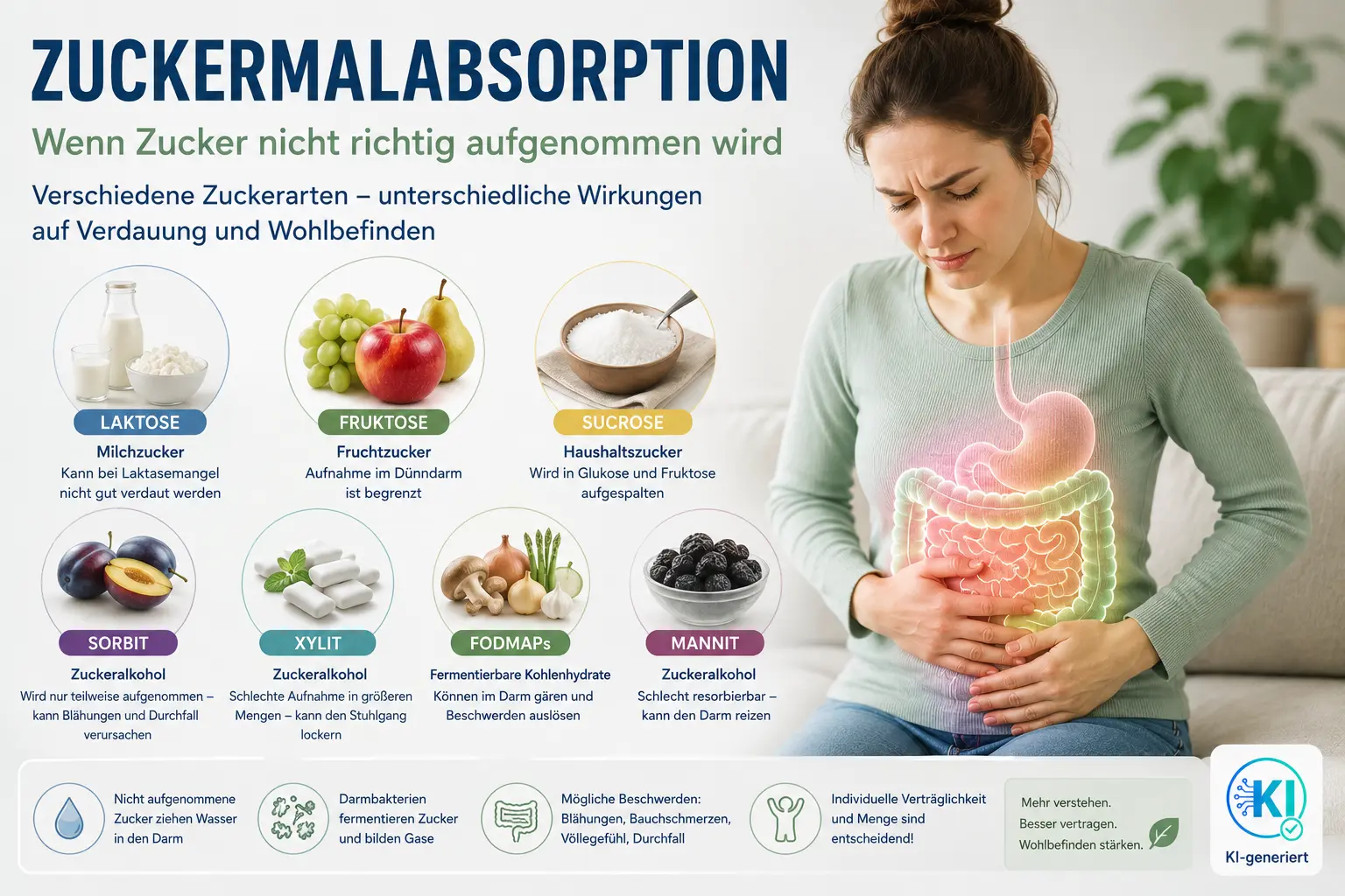 Zuckermalabsorbtion Zuckerintoleranz Fruktoseintlóleranz FodMaps