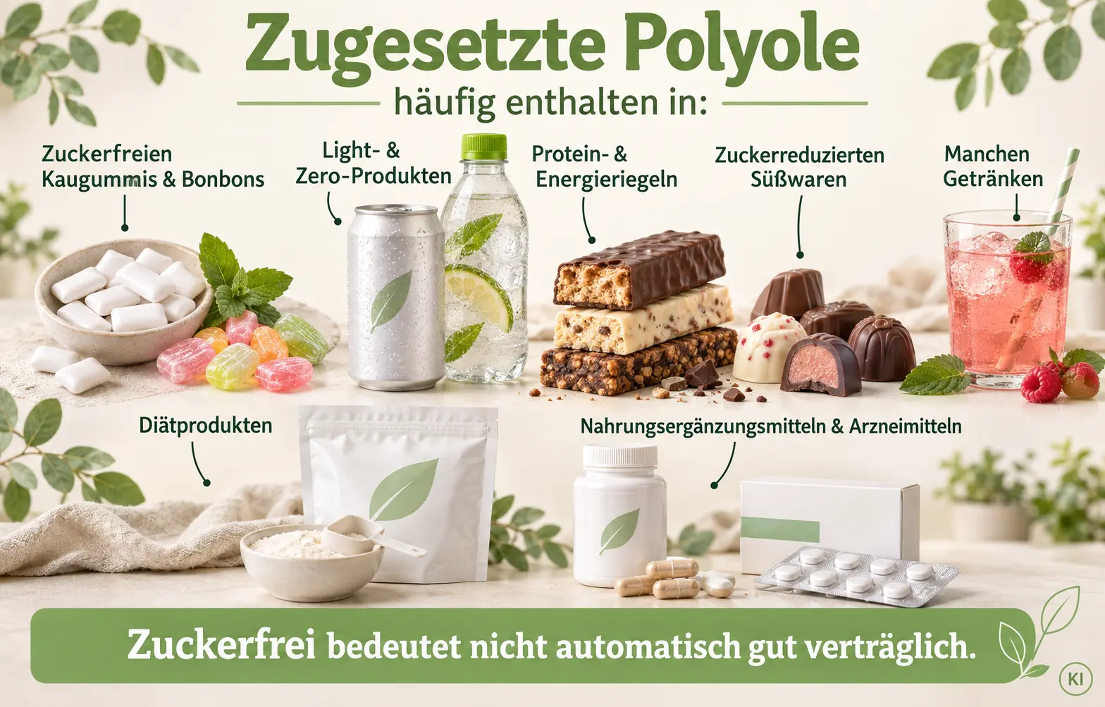 zugesetzte Zuckeralkohole_polyole zugesetzte Polyole Sorbit und Mannit Zuckeralkoholen